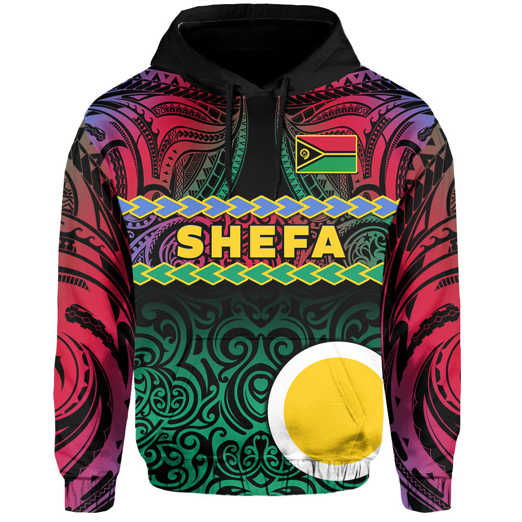 Shefa Province Hoodie Vanuatu Pig Tusk Polynesian Flag Style - Wonder Print Shop