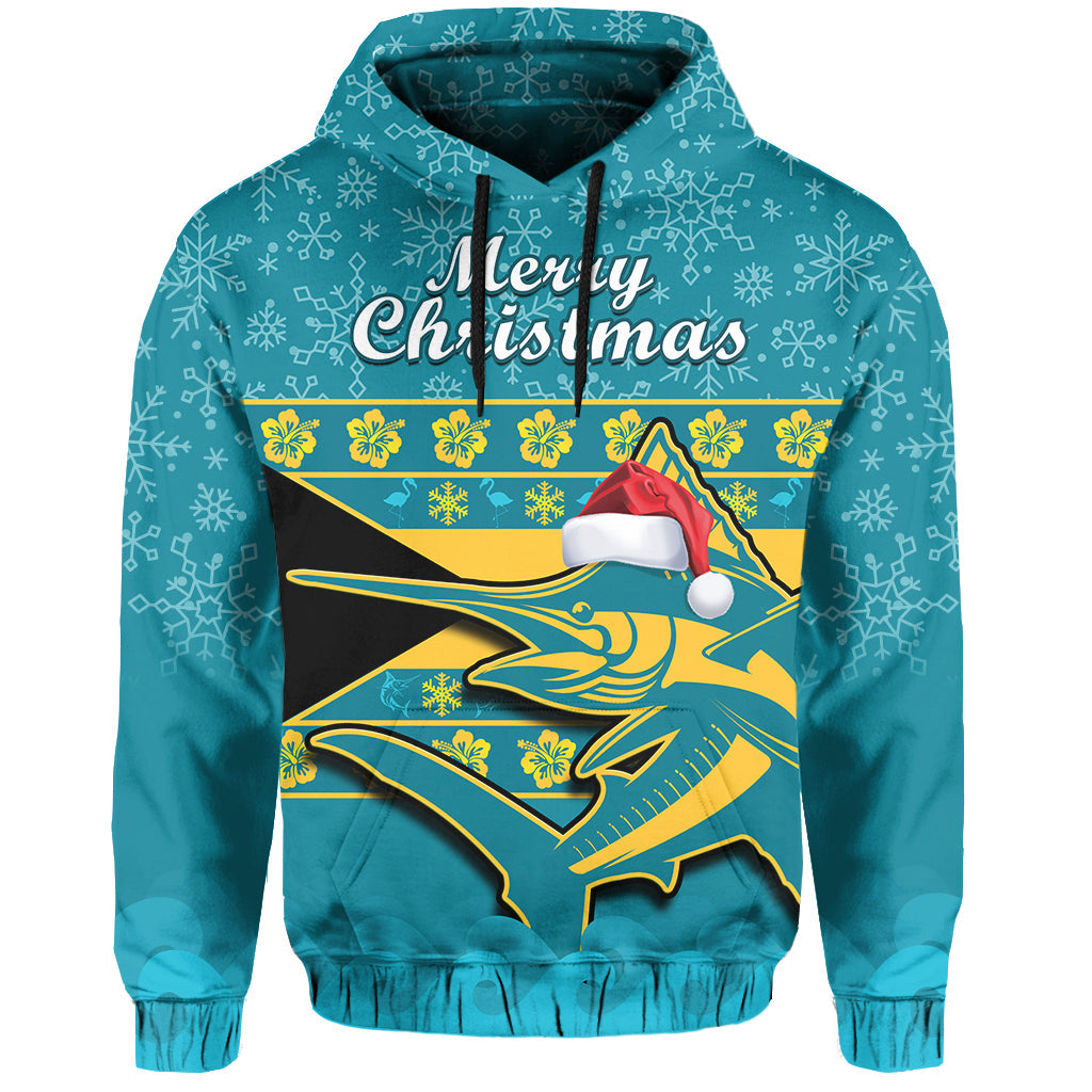 Bahamas Hoodie Bahamian Blue Marlin Merry Christmas - Wonder Print Shop