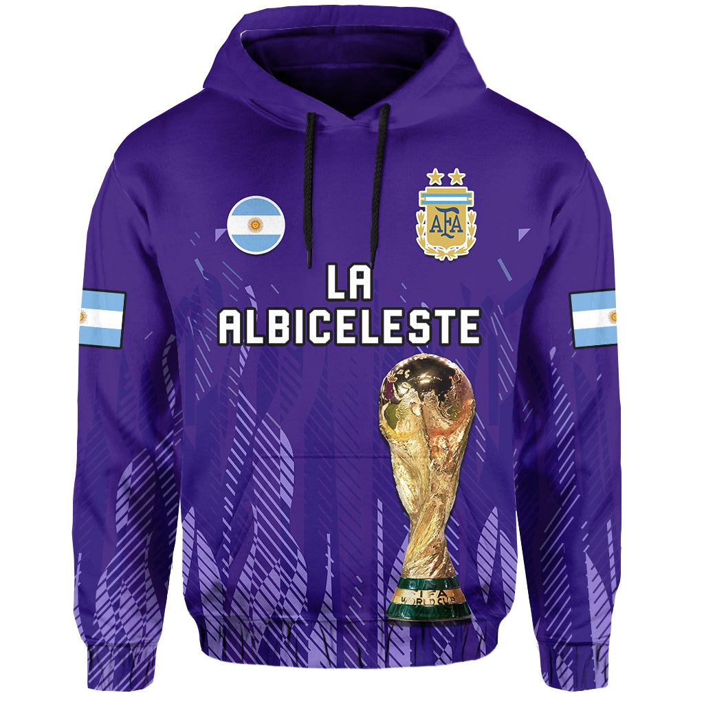 Argentina Football Hoodie La Albiceleste Campeon Proud Purple 2022 - Wonder Print Shop