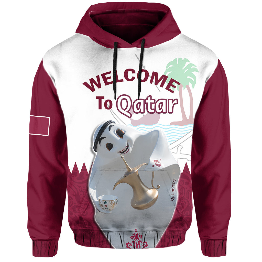 Qatar Hoodie Laeeb Mascot Football 2022 Welcome To Qatari - Wonder Print Shop