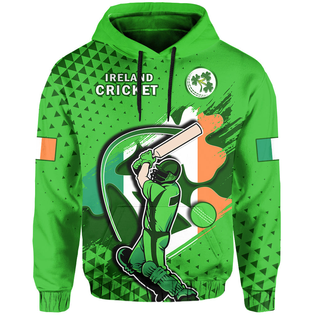 Ireland CrickeHoodie Irish Flag Shamrock Sporty Style - Wonder Print Shop