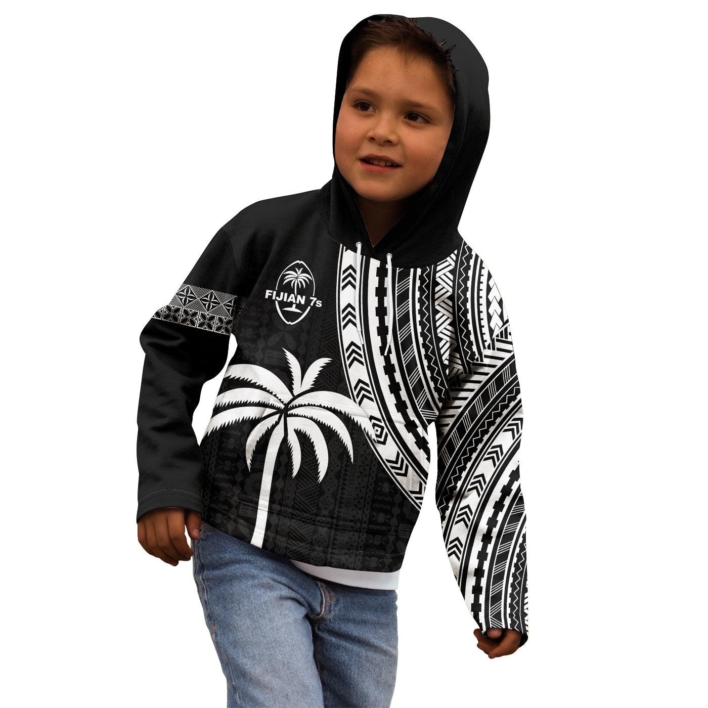 Fiji Rugby Sevens Hoodie KID Fijian 7s Tapa Polynesian LT13 - Wonder Print Shop