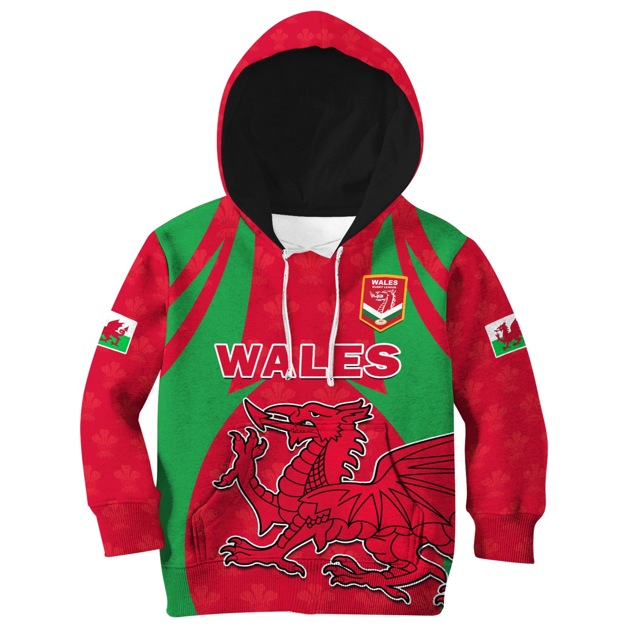 Wales Rugby Hoodie KID The Dragons National Team Come On Cymru - Wonder Print Shop