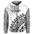 Fiji Rugby Hoodie Fijian Cibi Dance Tapa Pattern White - Wonder Print Shop