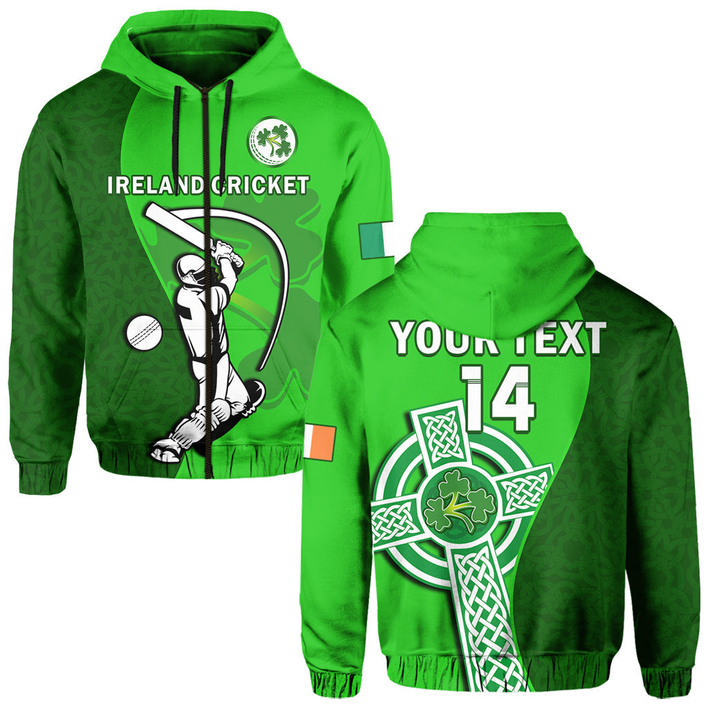 Custom Ireland CrickeHoodie Irish Flag Celtic Cross Sporty Style - Wonder Print Shop