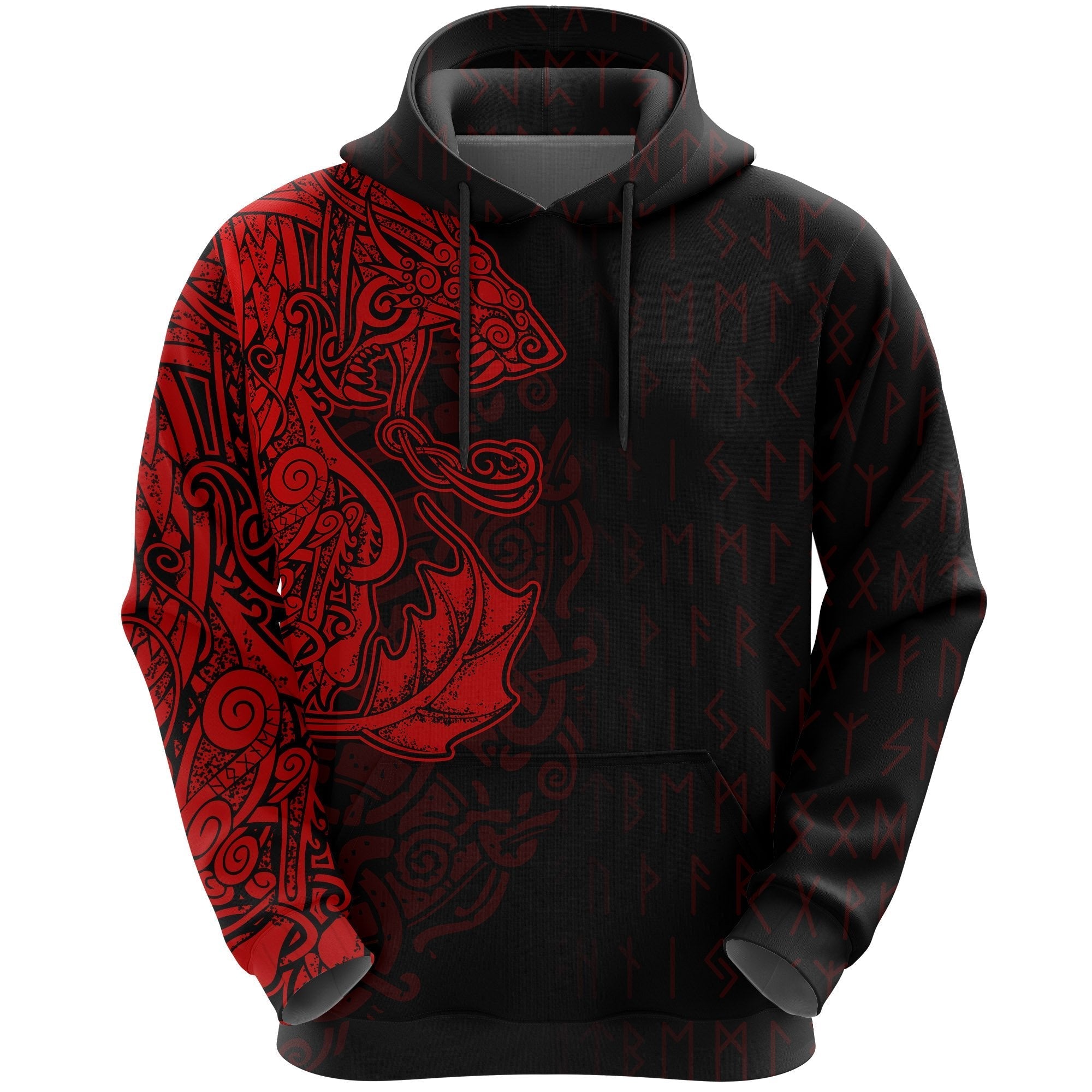 Viking Hoodie Fenrir Och Jormungand Special Tattoo Style RLT12 - Wonder Print Shop