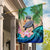 Polynesian Turtle Coconut Tree And Orchids Flag - Wonder Print Shop