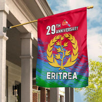 Eritrea house flag, 29th anniversary design with yellow tree emblem on red-blue-green