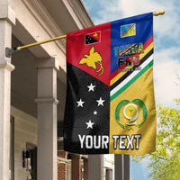 Torba PNG Day house flag on pole, multicolor Polynesia “YOUR TEXT”