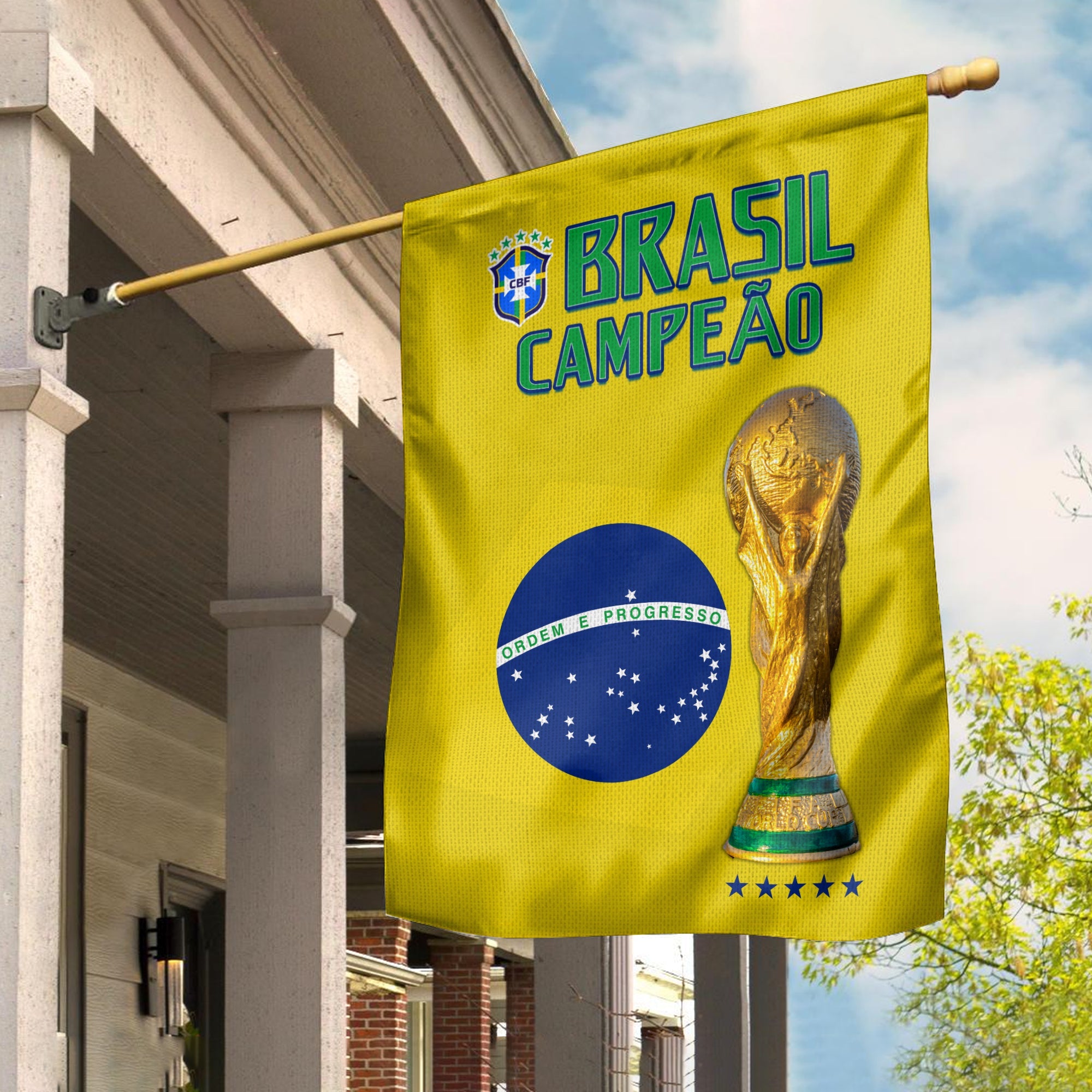 Brazil Football Flag Go Champions Selecao Campeao LT13 - Wonder Print Shop