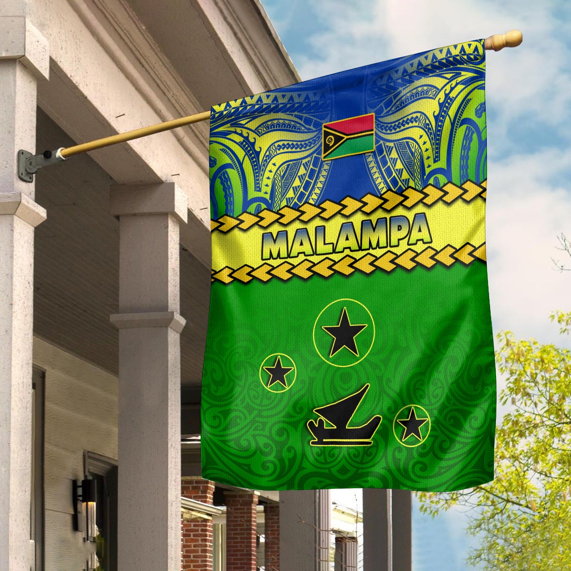 Malampa Province Flag Vanuatu Pig Tusk Polynesian Flag Style - Wonder Print Shop