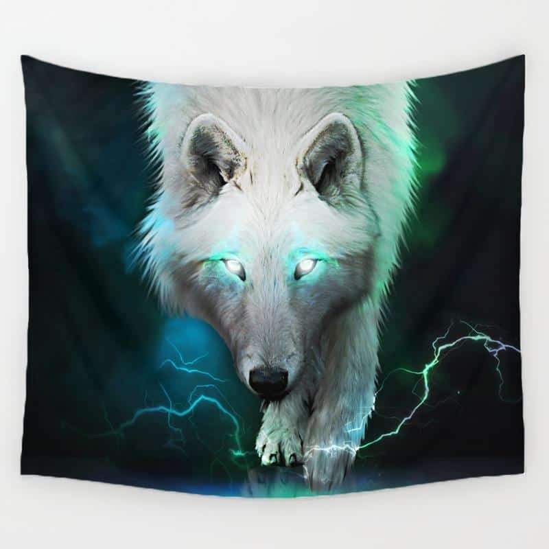 Native American Fantasy Lonely Wolf Wall Hanging Tapestry LT10 - Wonder Print Shop