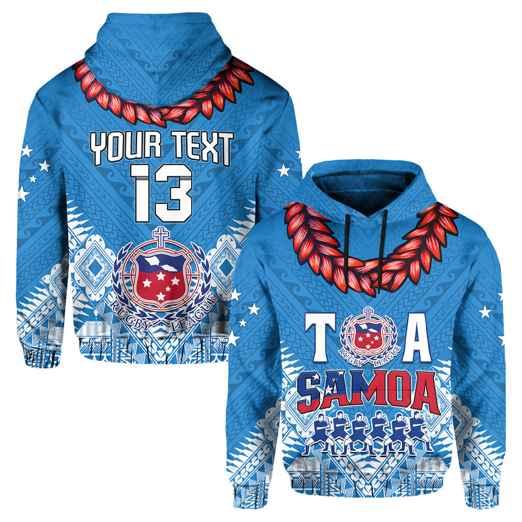 Custom Toa Samoa Rugby Hoodie Manu Siva Tau Style Ulafala LT13 - Wonder Print Shop