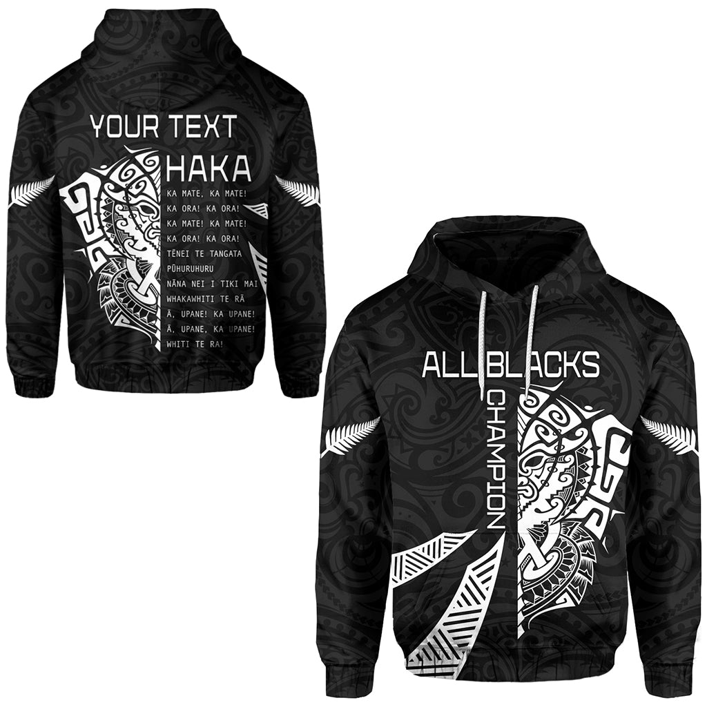 Custom Personalised New Zealand Rugby Hoodie Haka All Black mix Ta Moko LT13 - Wonder Print Shop