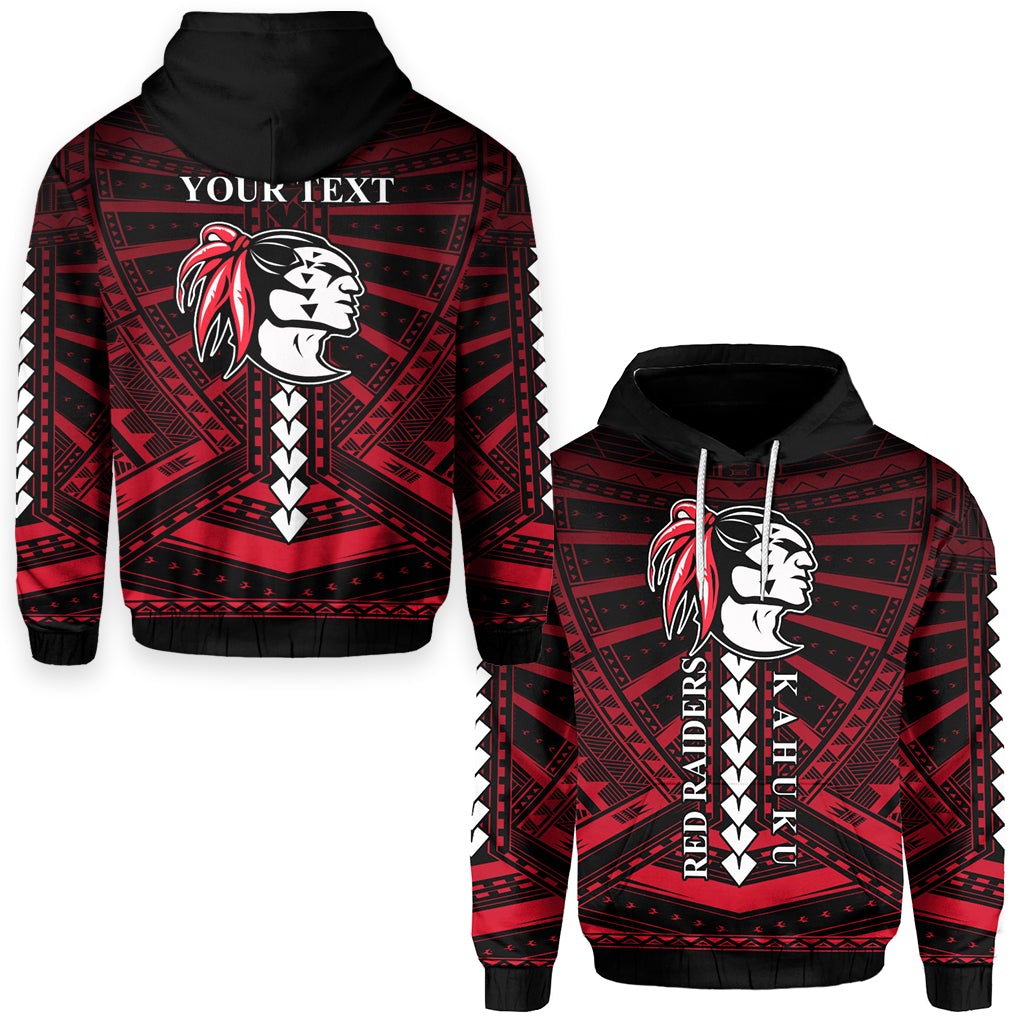 Custom Polynesian Red Raiders Hoodie Kahuku Hawaii School LT13 - Wonder Print Shop