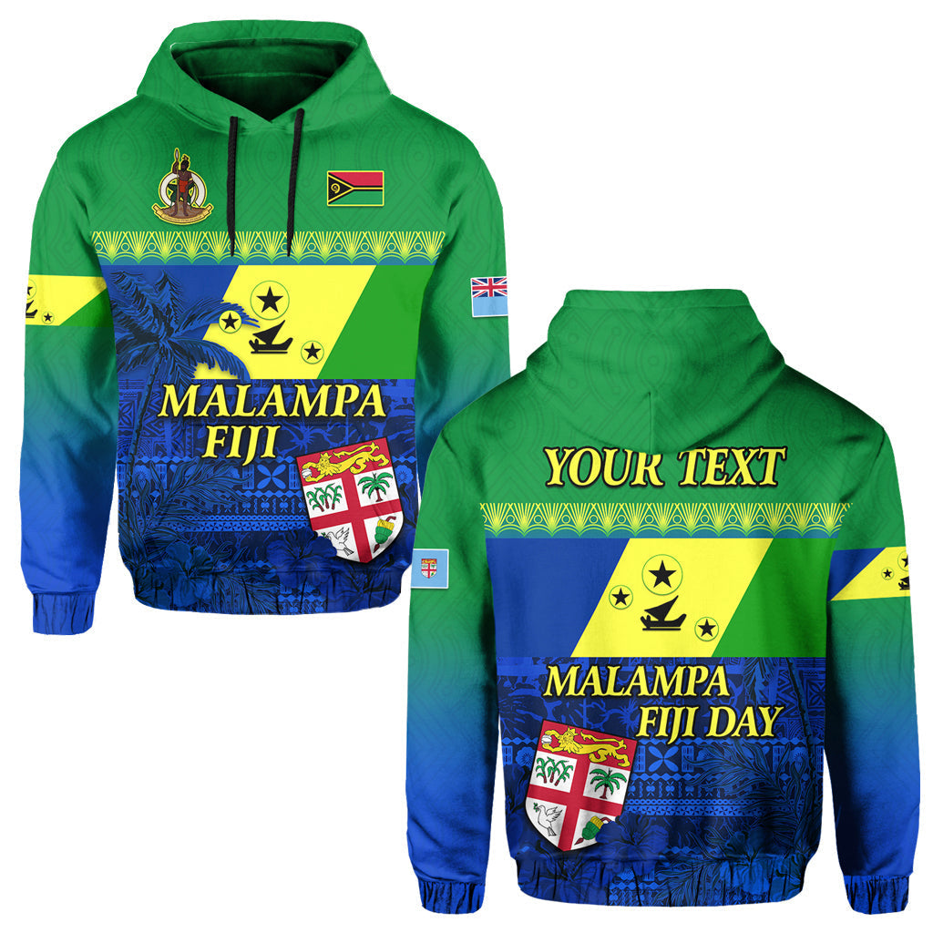 Custom Personalised Malampa Fiji Day Hoodie Vanuatu Polynesia mix Flowers LT13 - Wonder Print Shop