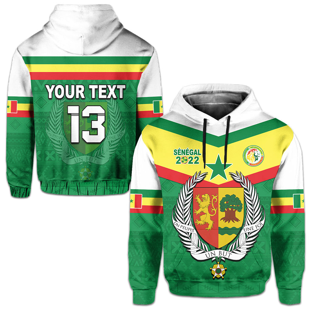 Custom Senegal 2022 Sporty Hoodie Lions of Teranga Proud Football LT13 - Wonder Print Shop