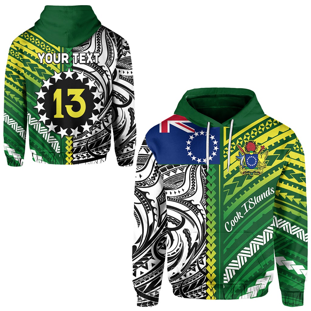 Custom Unique Cook Islands Hoodie Polynesia Pattern Custom Text and Number LT13 - Wonder Print Shop