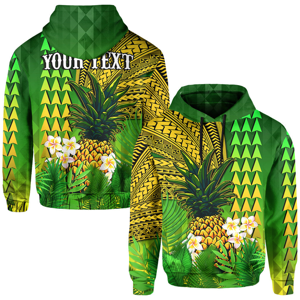 Custom Hawaii Pineapple Hoodie Plumeria Frangipani Mix Tribal Pattern LT13 - Wonder Print Shop