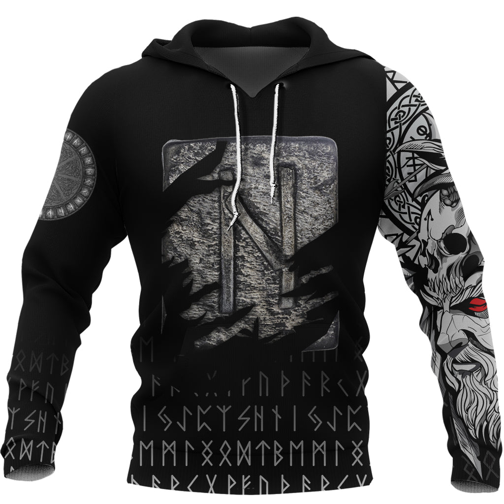 Viking Hoodie Hagalaz Norse Runes RLT12 - Wonder Print Shop