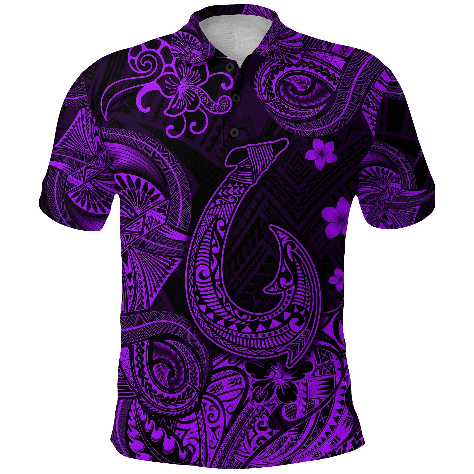 Hawaii Fish Hook Polynesian Polo Shirt Unique Style Purple LT8 - Wonder Print Shop