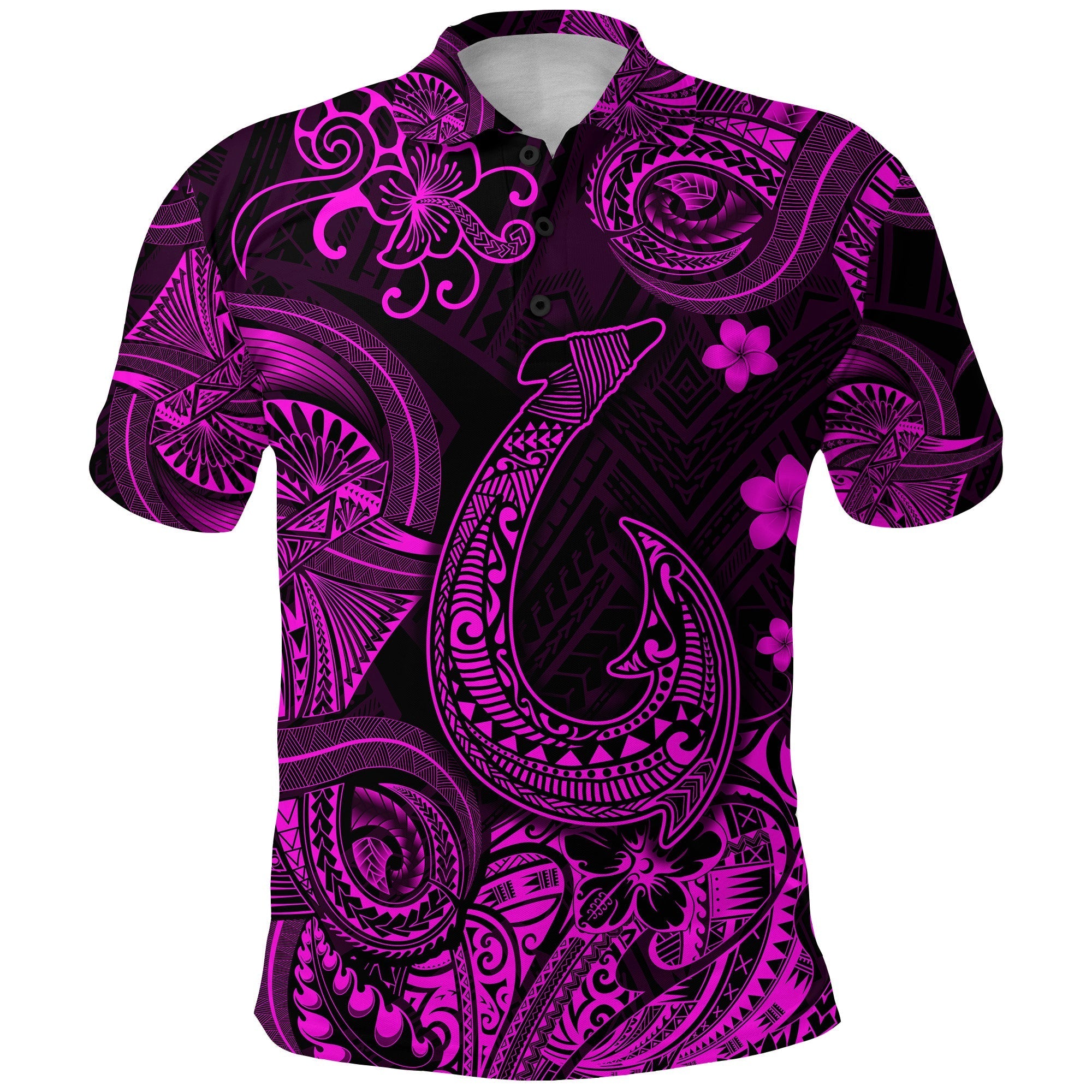 Hawaii Fish Hook Polynesian Polo Shirt Unique Style Pink LT8 - Wonder Print Shop