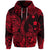 Custom Hawaii Fish Hook Polynesian Zip Hoodie Unique Style Red LT8 - Wonder Print Shop