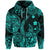 Custom Hawaii Fish Hook Polynesian Zip Hoodie Unique Style Turquoise LT8 - Wonder Print Shop