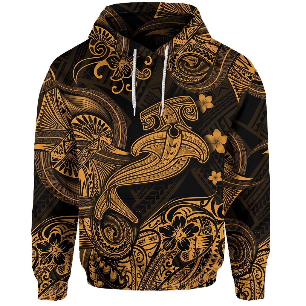 Custom Hawaii Hammer Shark Polynesian Hoodie Unique Style Gold LT8 - Wonder Print Shop