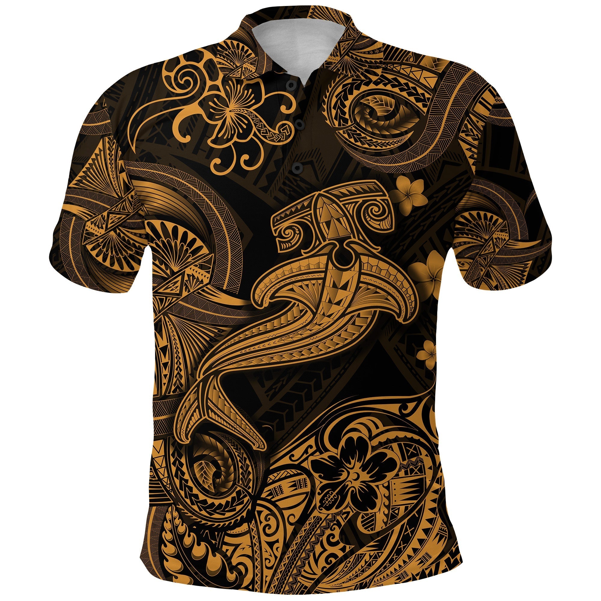 custom-personalised-hawaii-hammer-shark-polynesian-polo-shirt-unique-style-gold