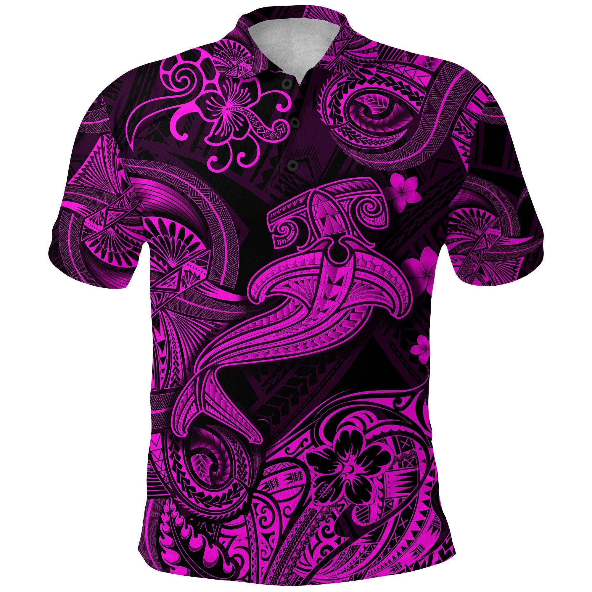 Hawaii Hammer Shark Polynesian Polo Shirt Unique Style Pink LT8 - Wonder Print Shop