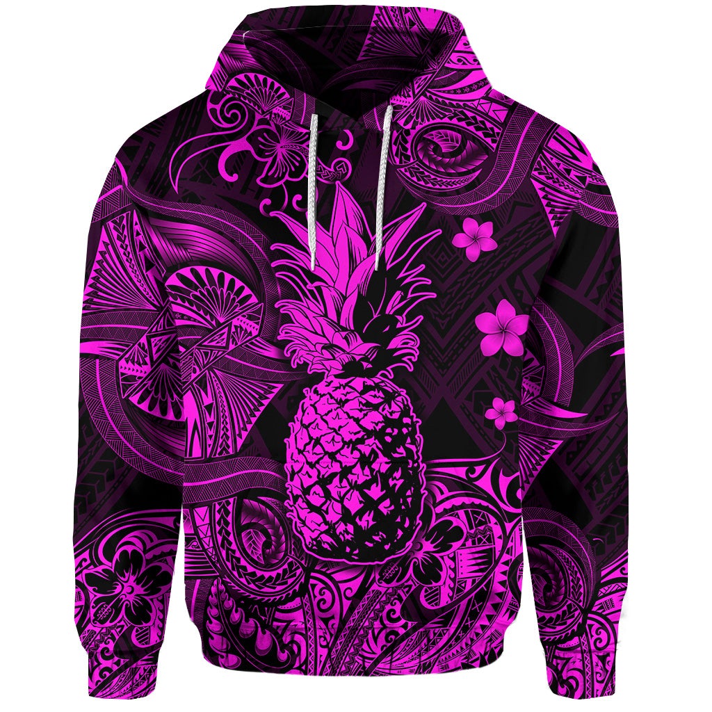 Custom Hawaii Pineapple Polynesian Hoodie Unique Style Pink LT8 - Wonder Print Shop