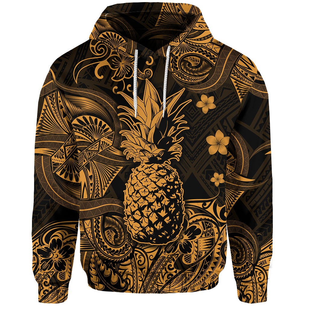 Custom Hawaii Pineapple Polynesian Hoodie Unique Style Gold LT8 - Wonder Print Shop