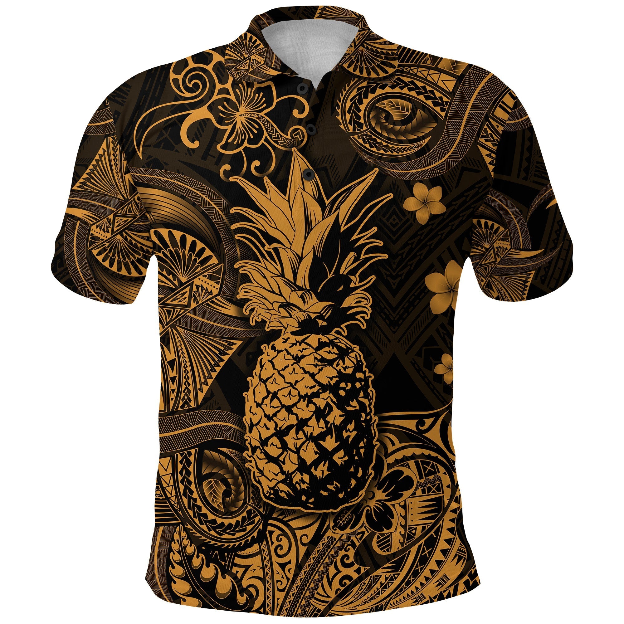 Hawaii Pineapple Polynesian Polo Shirt Unique Style Gold LT8 - Wonder Print Shop