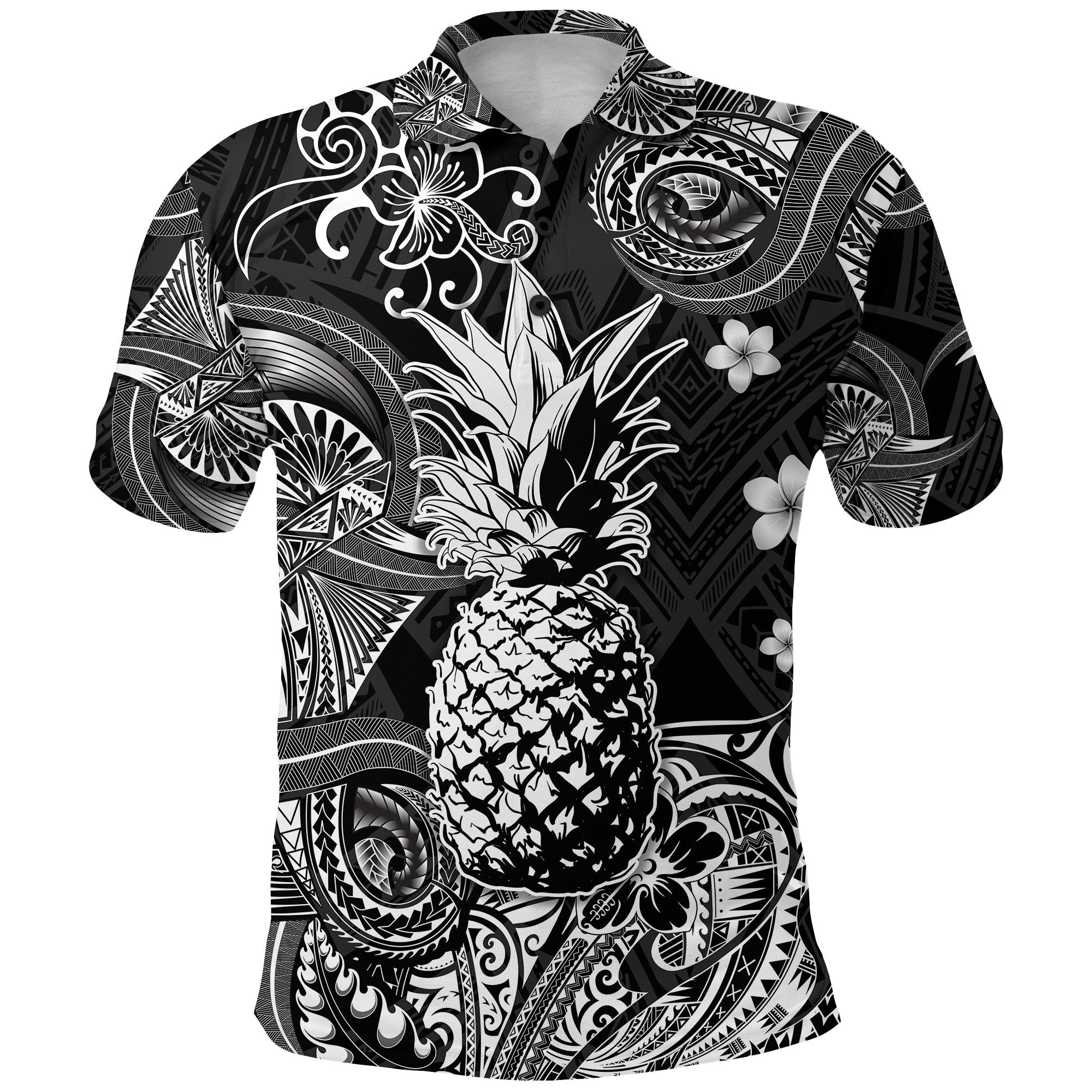 Hawaii Pineapple Polynesian Polo Shirt Unique Style Black LT8 - Wonder Print Shop