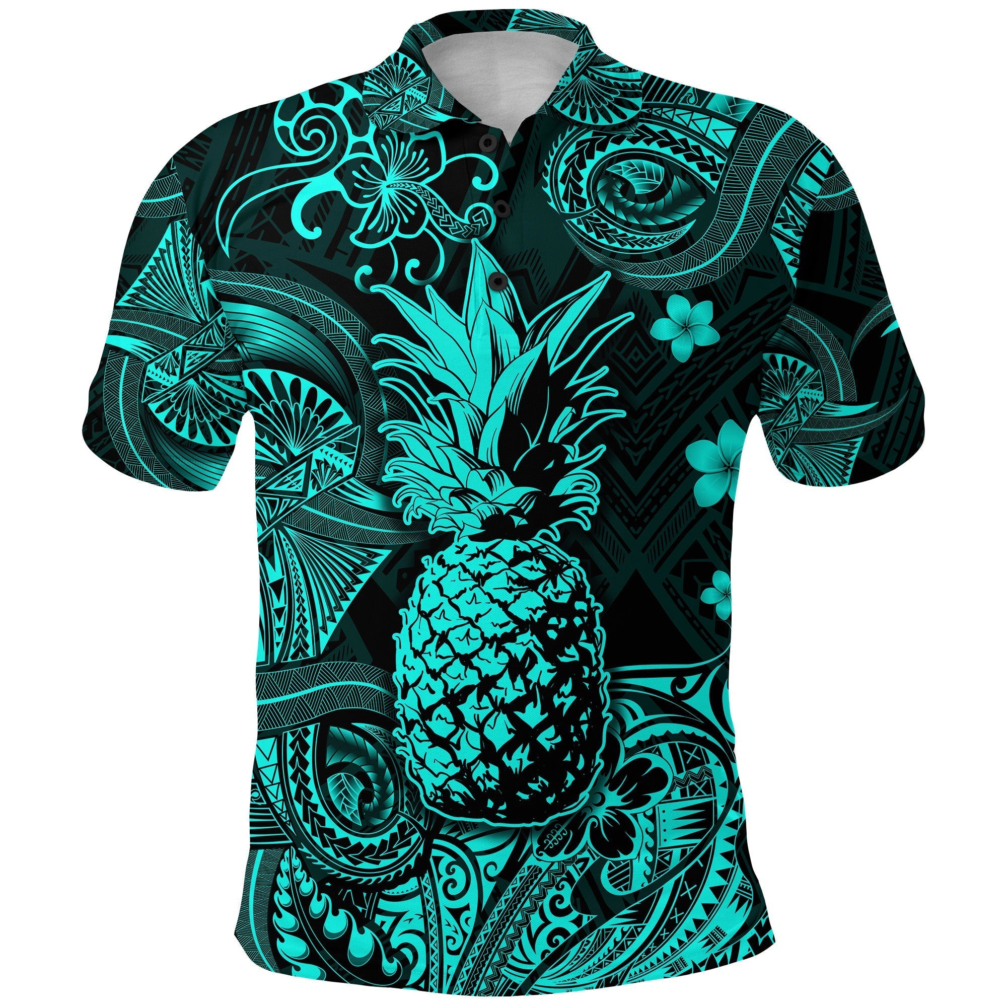 Hawaii Pineapple Polynesian Polo Shirt Unique Style Turquoise LT8 - Wonder Print Shop