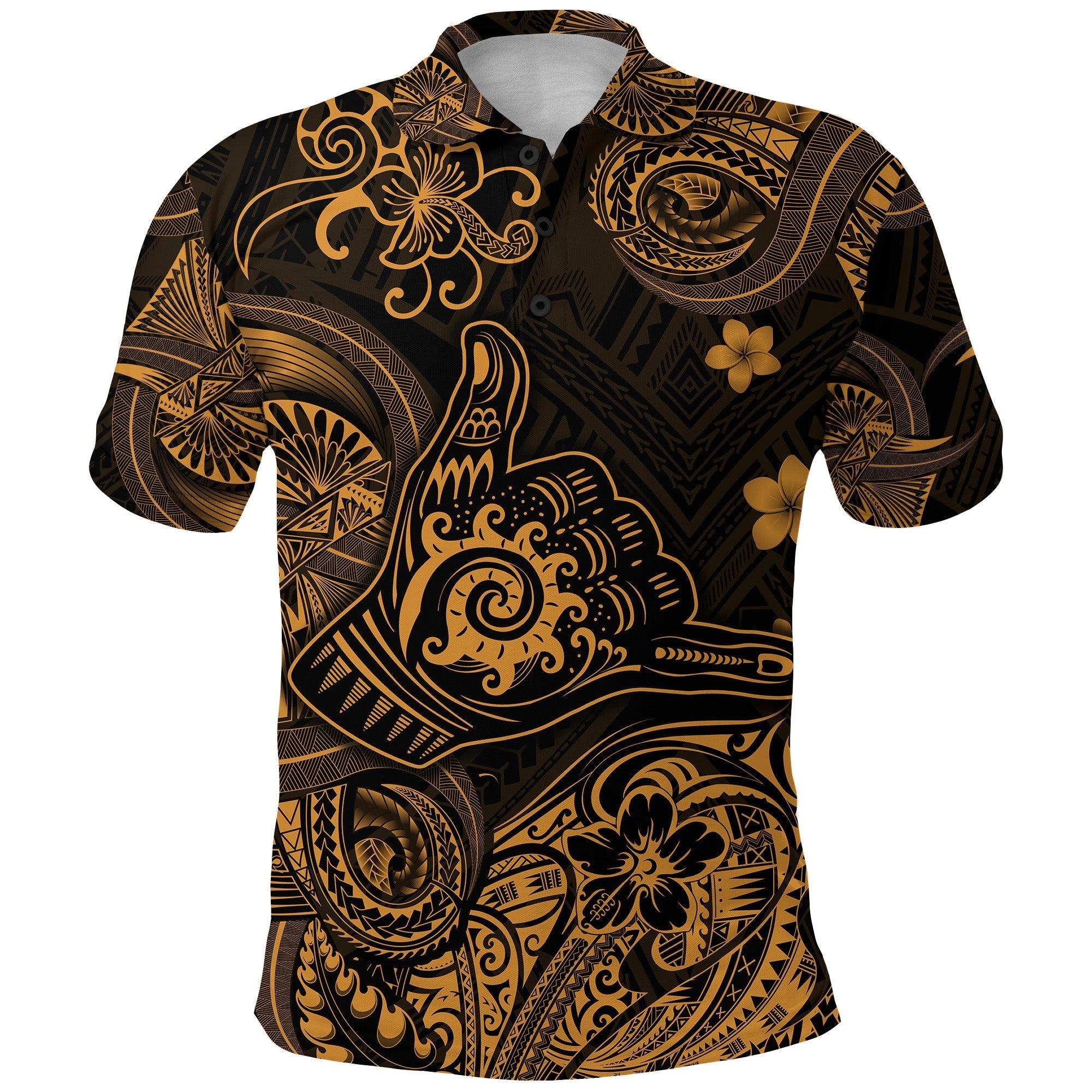 Hawaii Shaka Polynesian Polo Shirt Unique Style Gold LT8 - Wonder Print Shop