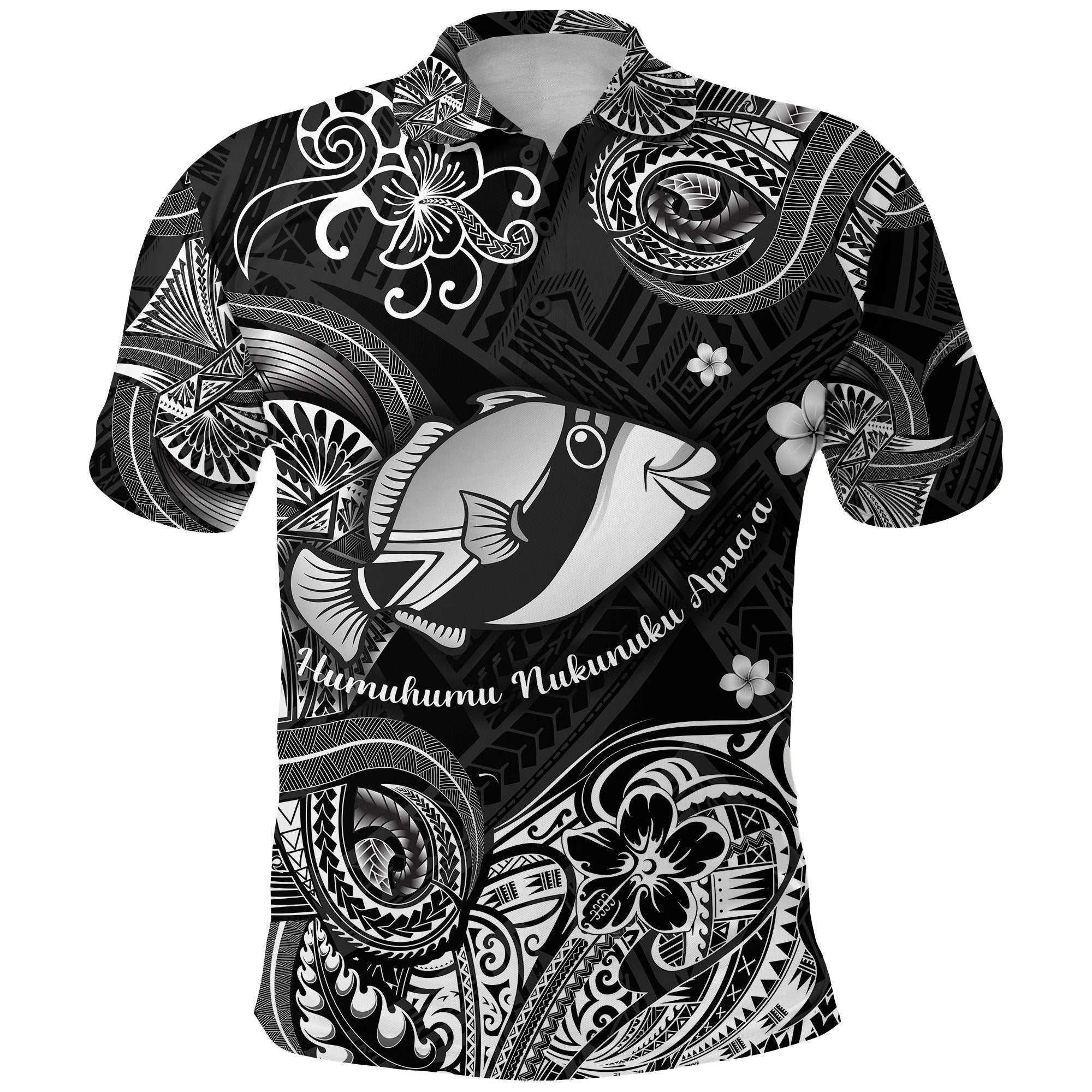 Hawaii State Fish: Humuhumu Nukunuku Apuaa Polynesian Polo Shirt Unique Style Black LT8 - Wonder Print Shop