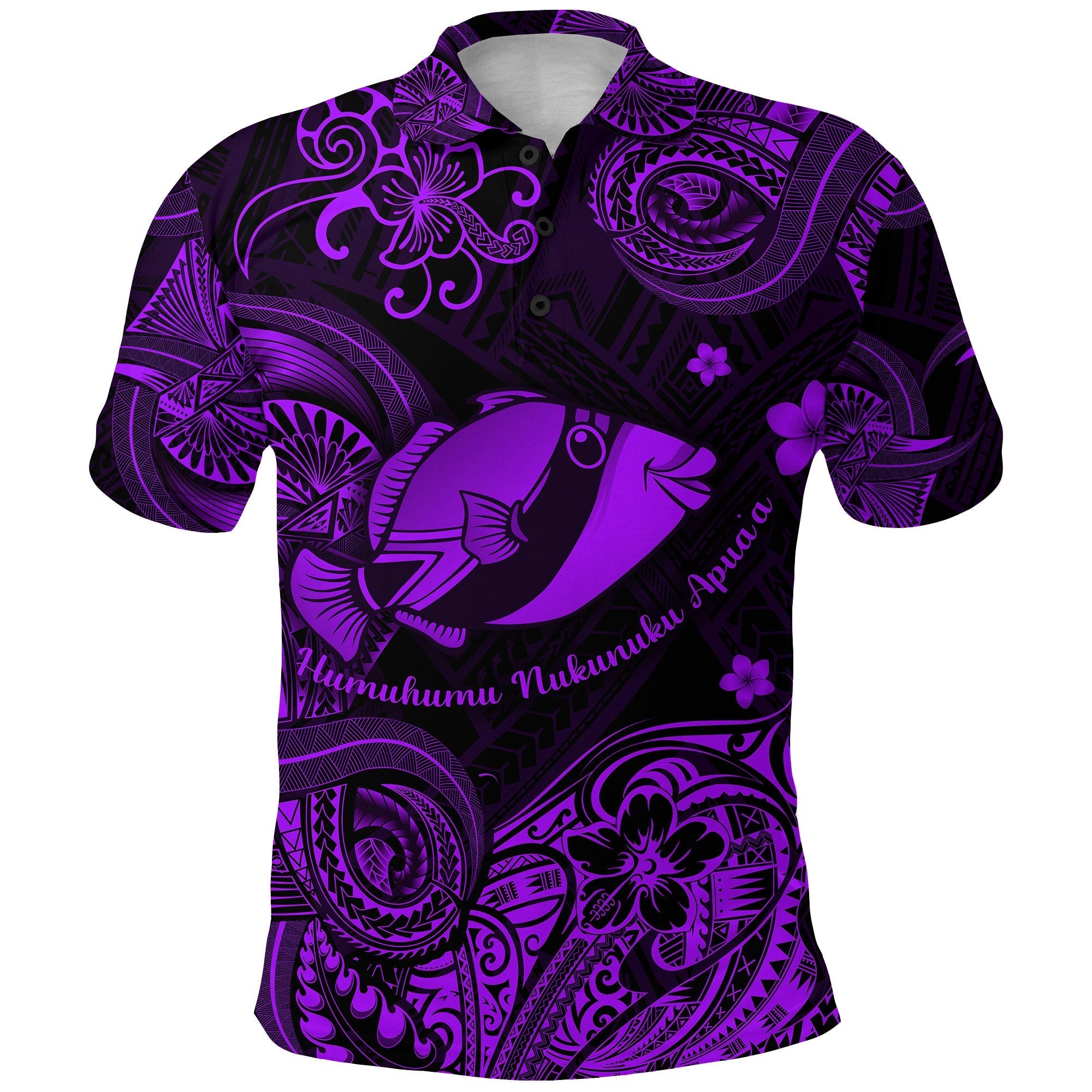 Custom Hawaii State Fish: Humuhumu Nukunuku Apuaa Polynesian Polo Shirt Unique Style Purple LT8 - Wonder Print Shop