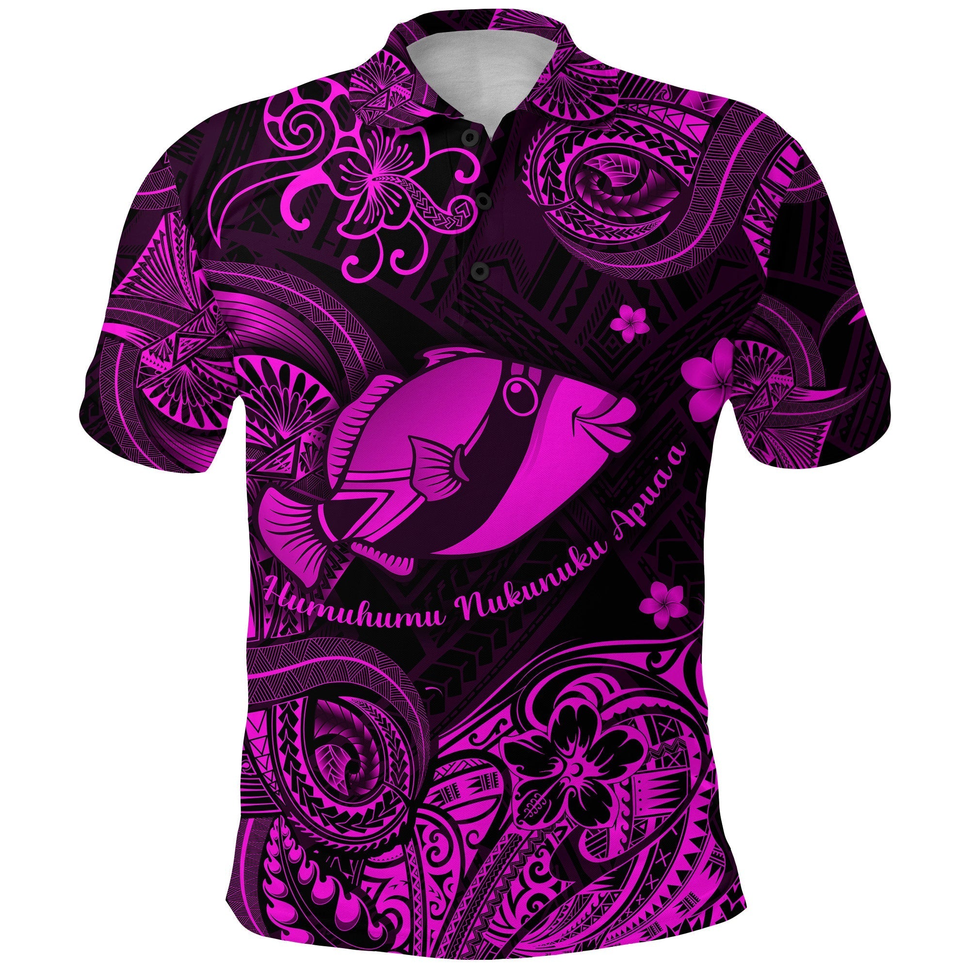 Custom Hawaii State Fish: Humuhumu Nukunuku Apuaa Polynesian Polo Shirt Unique Style Pink LT8 - Wonder Print Shop