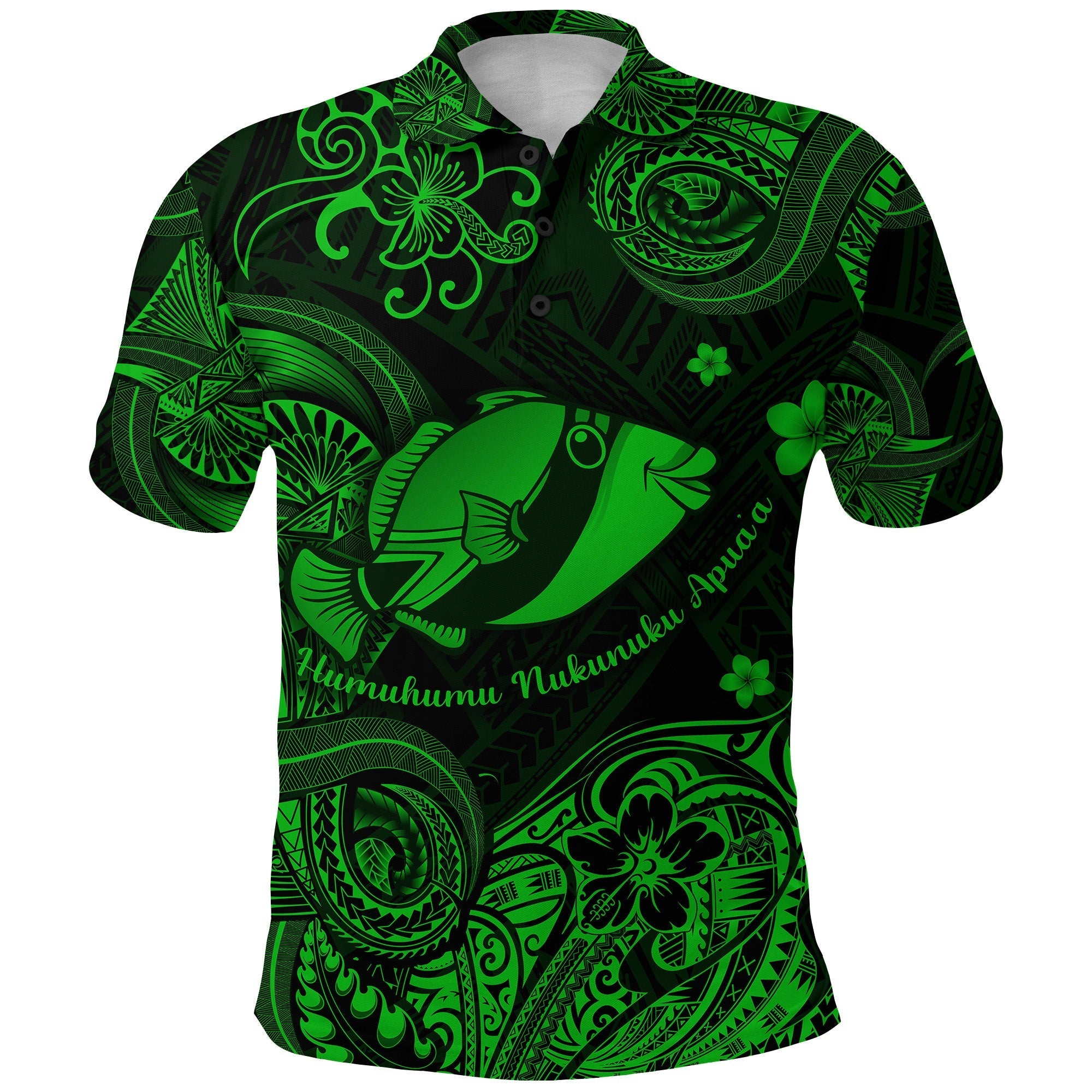 custom-personalised-hawaii-state-fish-humuhumu-nukunuku-apuaa-polynesian-polo-shirt-unique-style-green