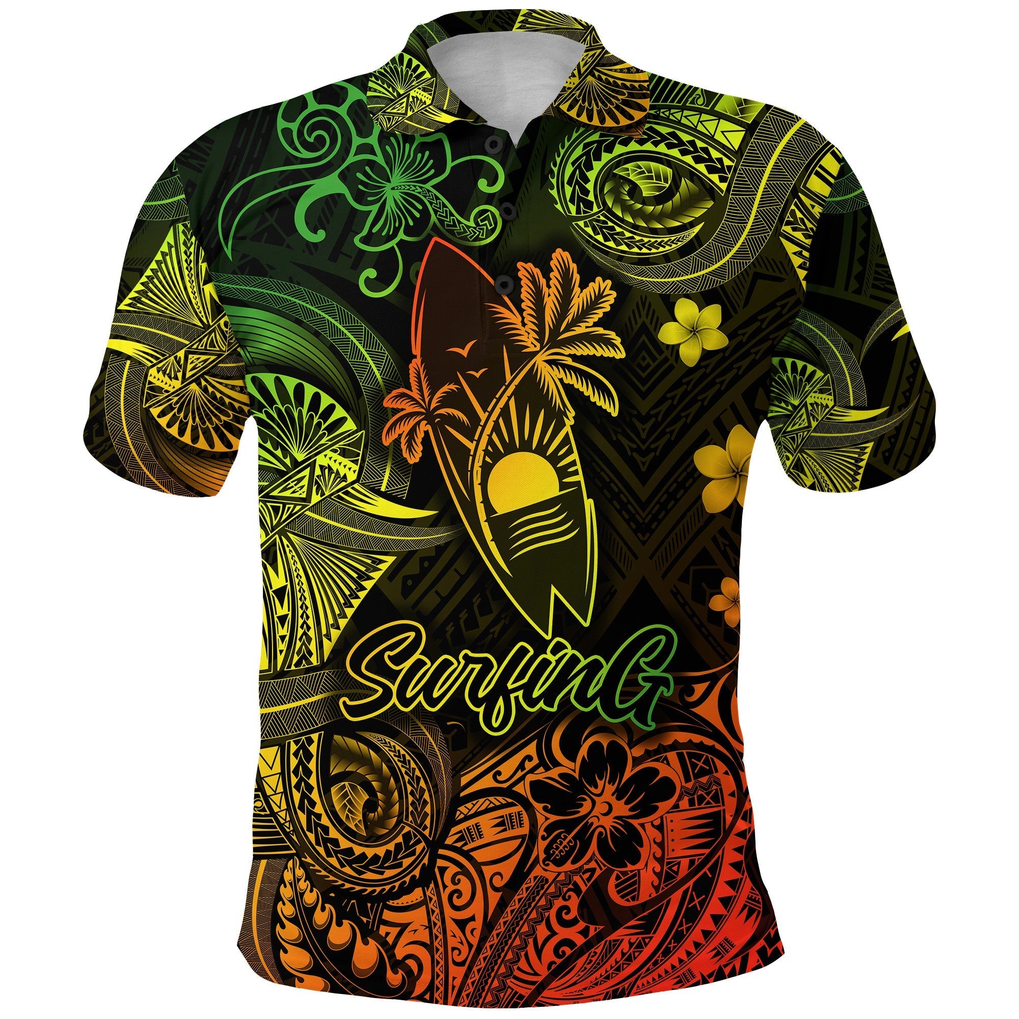 Custom Surfing Hawaii Golf Shirts Polynesian Polo Shirt Unique Style Reggae LT8 - Wonder Print Shop