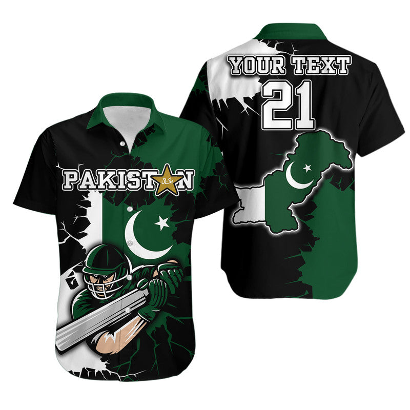 (Custom Personalised) Pakistan Men in Green Cricket Team Hawaiian Shirt Pakistan Player Flag Style - Wonder Print Shop