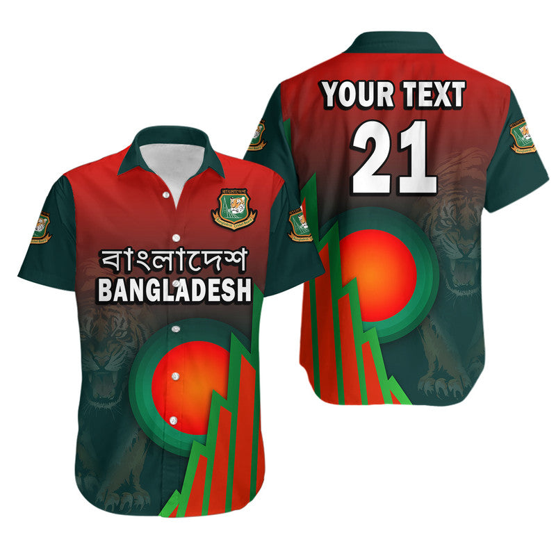 (Custom Personalised) Bangladesh Bangla Tigers Cricket Hawaiian Shirt Tigers and Bangladesh Flag - Wonder Print Shop