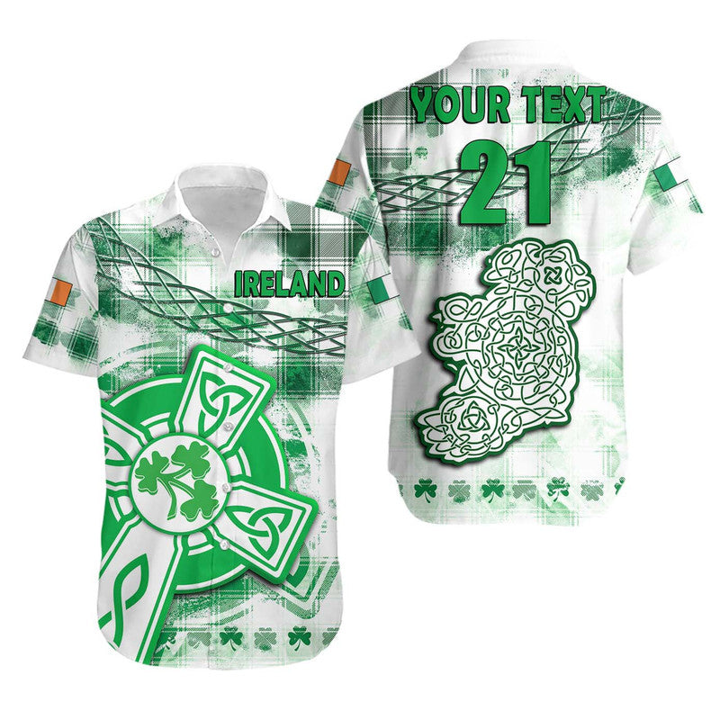 (Custom Personalised And Number) Ireland Cross Cricket Team Hawaiian Shirt Celtic Irish Green Pattern Unique - Wonder Print Shop