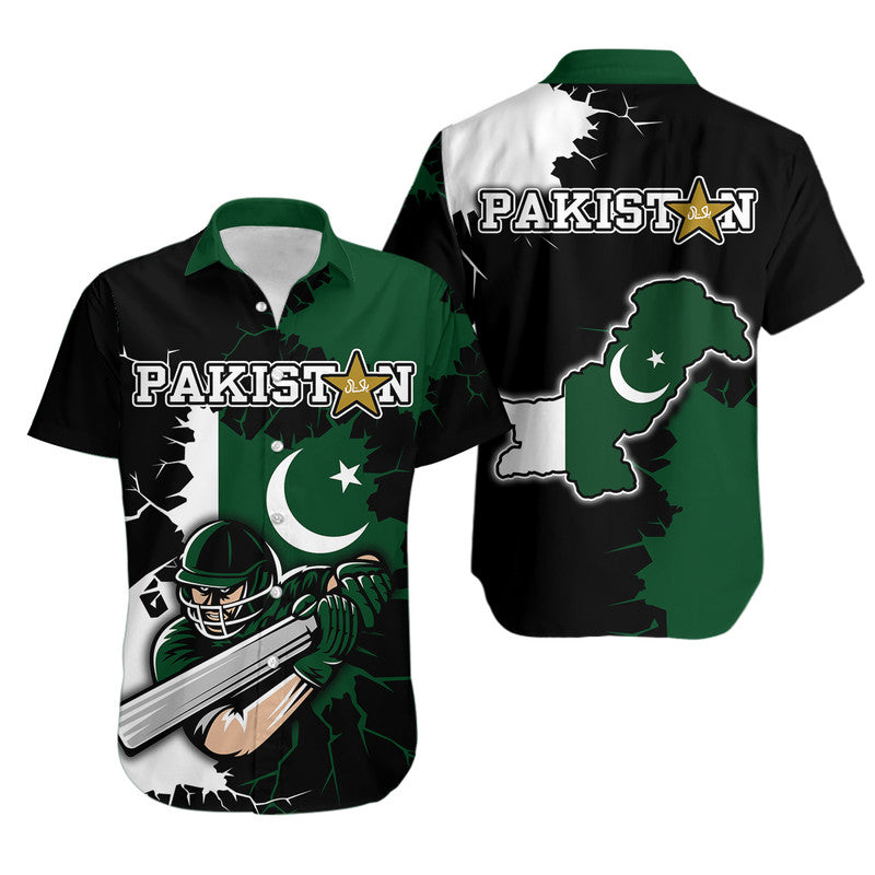 Pakistan Men in Green Cricket Team Hawaiian Shirt Pakistan Player Flag Style - Wonder Print Shop