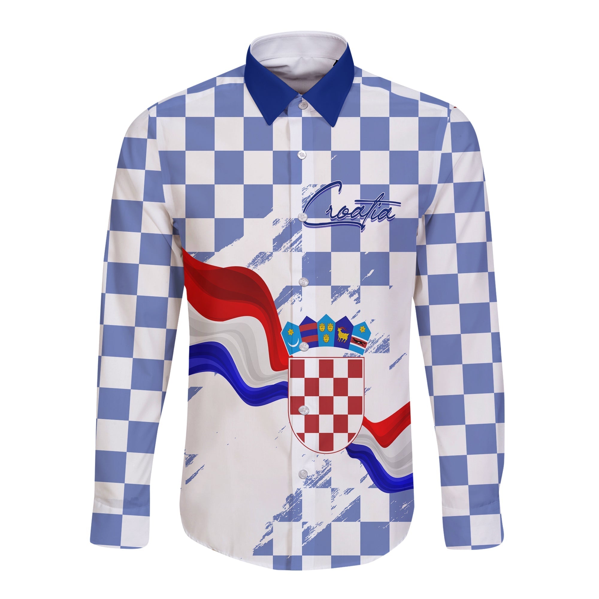 croatia-long-sleeves-button-shirt-checkerboard-grunge-style-blue-color