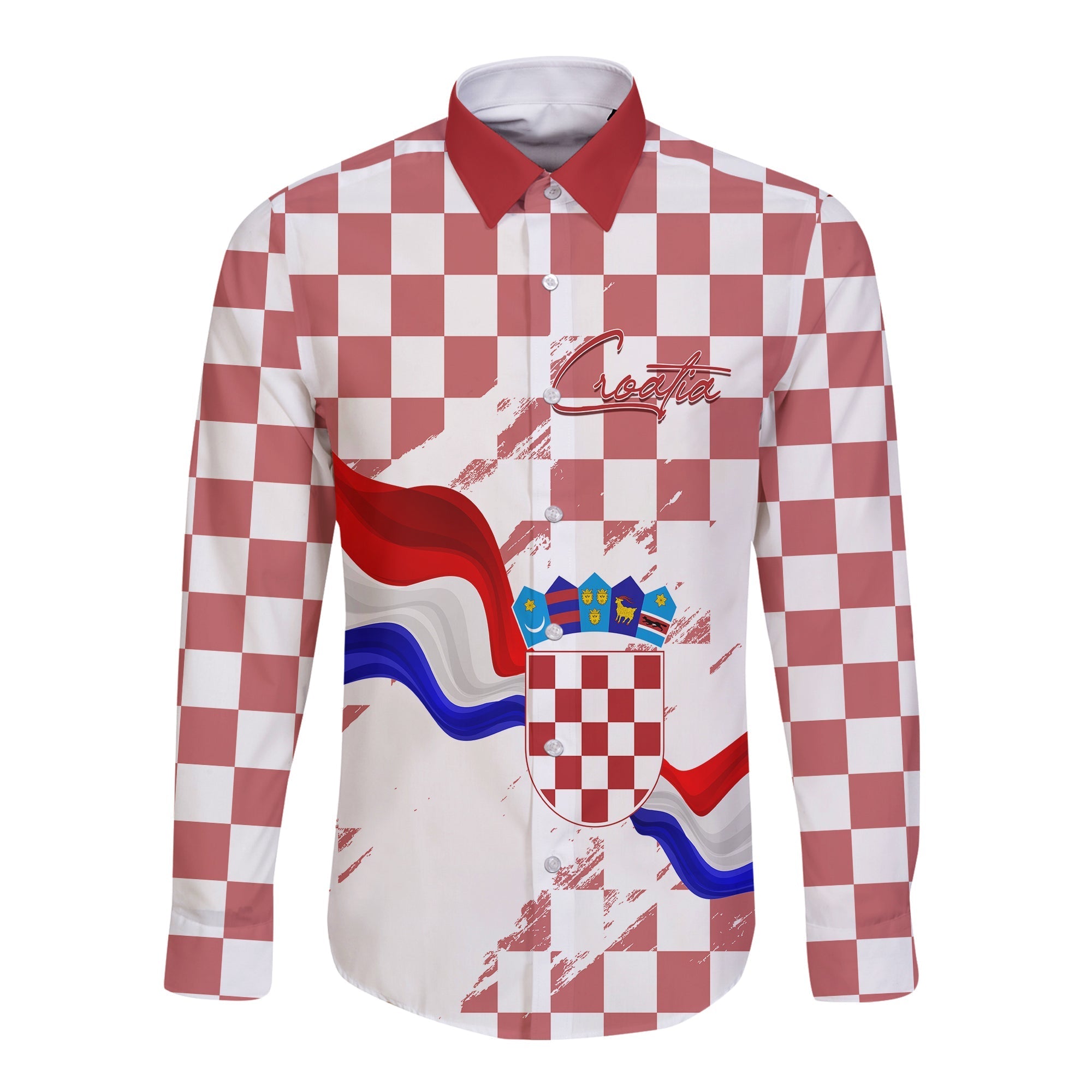 croatia-long-sleeves-button-shirt-checkerboard-grunge-style