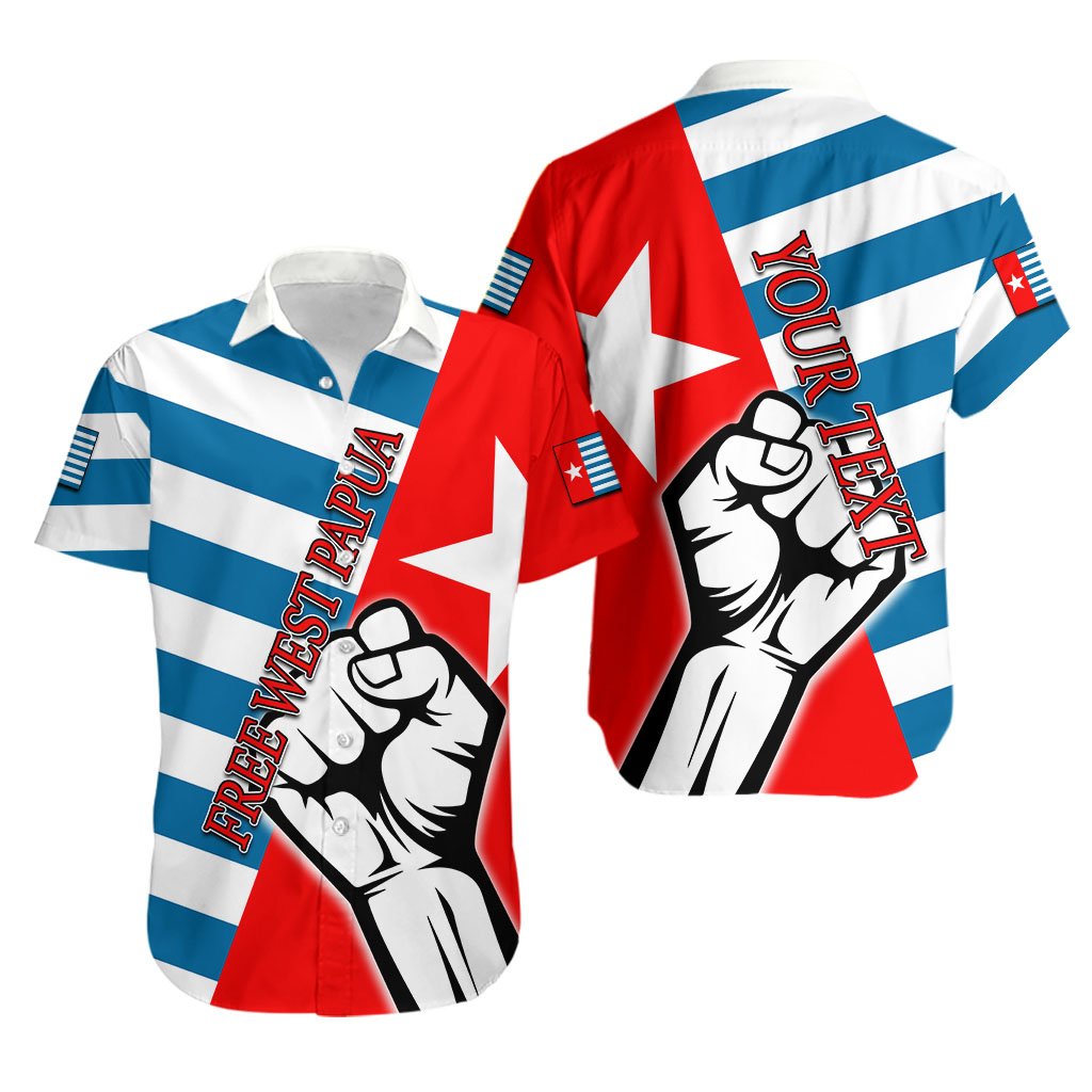 (Custom Personalised) Free West Papua Hawaiian Shirt Clenched Hands Flag LT6 - Wonder Print Shop