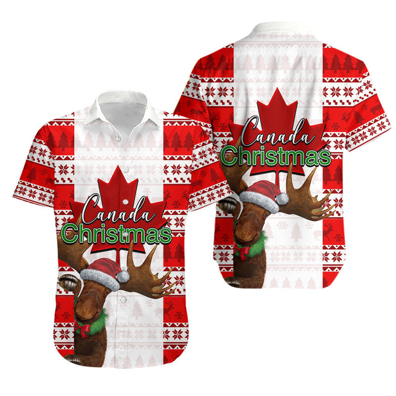 Christmas Moose Canada Hawaiian Shirt Flag Style  LT6 - Wonder Print Shop